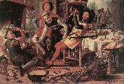 Pieter Aertsen Peasants by the Hearth oil painting on canvas